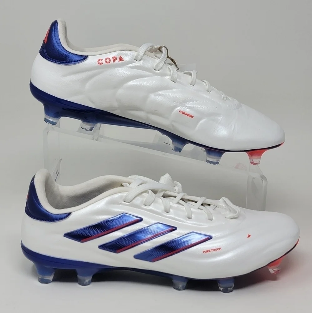 adidas Soccer Copa Pure 2 Elite FG Cloud White Blue Cleats IG6402 Men's Size 7